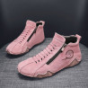 Genuine leather sports casual shoes women's shoes new non-slip versatile soft sole side zipper boots