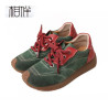 Accompanying casual sports shoes women's soft sole top layer cow frosted thick sole anti-slip wear-resistant lacing