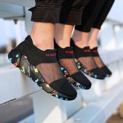 Hollow-out summer breathable new mesh shoes mesh flat casual women's sneakers soft-soled street walking shoes
