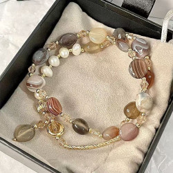women's new chinese style double layer bracelet
