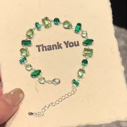 Sweet and fresh green zircon candy bracelet