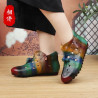 Accompanying hollow cowhide cool boots new breathable soft sole leather shoes round toe flat leather women's shoes