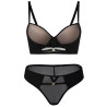 New sexy underwear gathered anti-sagging thick cup top bra set