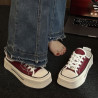 Thick-soled canvas shoes, versatile muffins, small white shoes, casual sports shoes for women