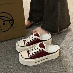 Thick-soled canvas shoes, versatile muffins, small white shoes, casual sports shoes for women