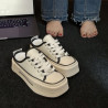Thick-soled canvas shoes, versatile muffins, small white shoes, casual sports shoes for women