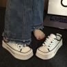 Thick-soled canvas shoes, versatile muffins, small white shoes, casual sports shoes for women