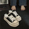 Thick-soled canvas shoes, versatile muffins, small white shoes, casual sports shoes for women