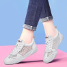 Genuine leather small white shoes women's thin mesh breathable comfortable lacing sports versatile trend