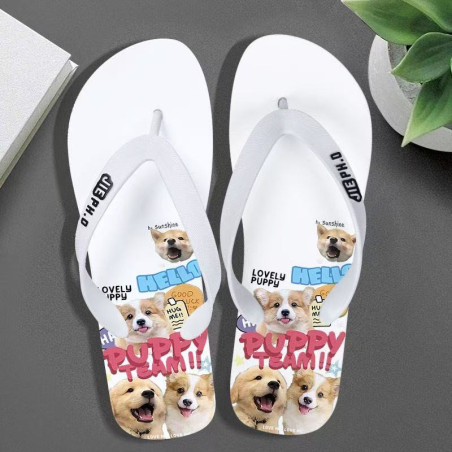 Personalised flip-flops men's and women's trendy cute indoor and outdoor thick-soled wear-resistant couple slippers