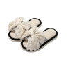 Bow linen slippers indoor cool slippers summer home girl cotton linen slippers female