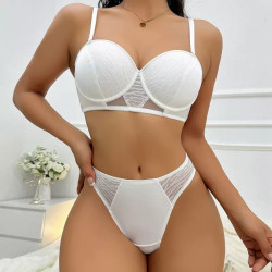 Sexy gathered breasts large underwear anti-sagging adjustable thickened fashion new bra set