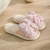 Bow linen slippers indoor cool slippers summer home girl cotton linen slippers female