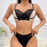 Sexy gathered breasts large underwear anti-sagging adjustable thickened fashion new bra set