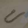Women's silver thick chain belt buckle bracelet