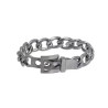 Women's silver thick chain belt buckle bracelet