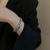 Women's silver thick chain belt buckle bracelet