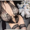 Sexy lingerie hot lace choker bodysuit, pure desire open-crotch passion no-removal pajamas