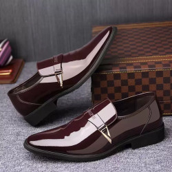 Leather shoes men's patent leather shoe business casual British pointed toe men's leather shoes
