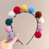 Summer colorful plush ball headband