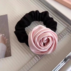 French retro satin three-dimensional rose hairband
