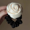 French retro satin three-dimensional rose hairband