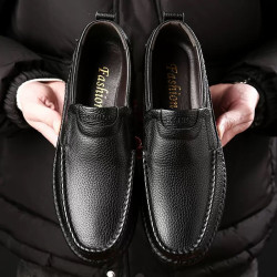 New first layer cowhide men's leather shoes cover foot pedal single shoes men's soft surface