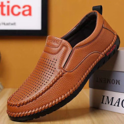 New first layer cowhide men's leather shoes cover foot pedal single shoes men's soft surface