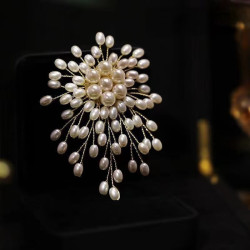 New style brooch pearl fireworks corsage for women