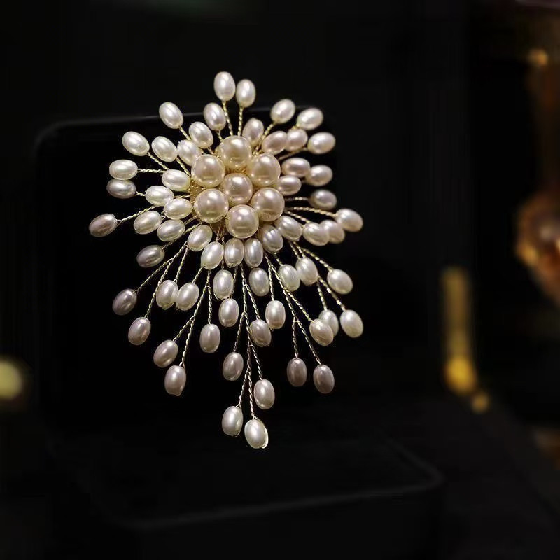 New style brooch pearl fireworks corsage for women