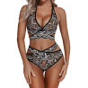 Lace strap separate swimsuit bikini sexy three-point French neck netting lingerie cross belt