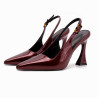 DRYWORLD sexy bag head catwalk sandals patent leather thin heel back trip with pointed toe high heels for women