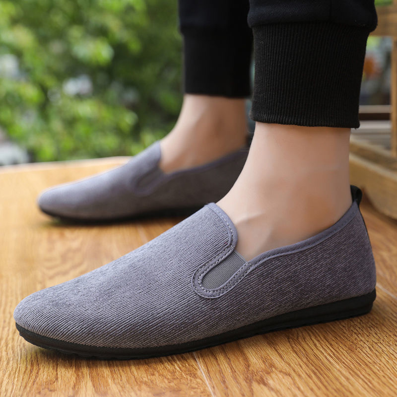 Large size men's shoes, one-foot pedalled bean shoes, lazy shoes, national style embroidered casual shoes