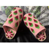 Pure handmade heel with flower woollen slippers pattern pattern woollen shoes finished products finished embroidery