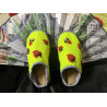 Pure handmade heel with flower woollen slippers pattern pattern woollen shoes finished products finished embroidery