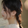 Natural Hetian Jasper Pearl Earrings