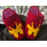 Pure handmade heel with flower woollen slippers pattern pattern woollen shoes finished products finished embroidery