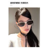 Retro high-end curved screen design cat-eye white frame sunglasses