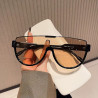 Fashion large frame one-piece lens sunglasses for women