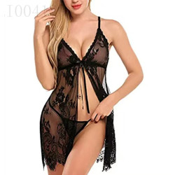 Lace see-through camisole lingerie sexy pajamas temptation bed hot no shedding mood bathrobe transparent thin models