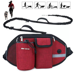 Pet waist bag with traction rope, multi-functional sports running, fitness training, dog walking waist bag