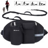 Pet waist bag with traction rope, multi-functional sports running, fitness training, dog walking waist bag