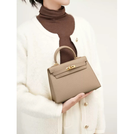Fashion cowhide high-end genuine leather Kelly bag mini cross-body handbag