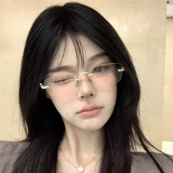 Pure desire net red frameless glasses female