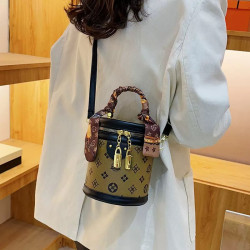 Women's cylindrical bag fashion handbag high-end cylindrical one-shoulder bucket cross-body bag