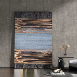Modern light luxury living room sofa wall background wall hanging painting