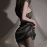 Sexy lingerie pure desire sheer sexy slit hot and tempting lace nightgown uniform for women set.