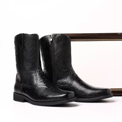 Western cowboy boots fashion men's shoes workwear fashion retro zipper Martin boots