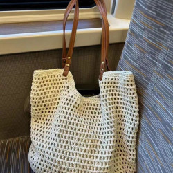New woven large-capacity versatile one-shoulder commuting travel beach woven women's bag