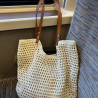 New woven large-capacity versatile one-shoulder commuting travel beach woven women's bag
